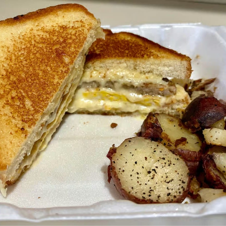 Breakfast Grilled Cheese Sandwich.