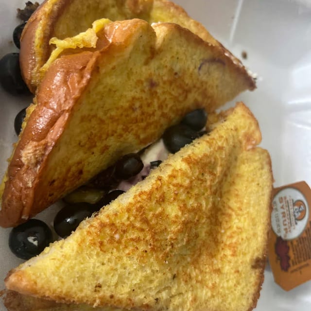 Blueberry Cream Cheese Toast.