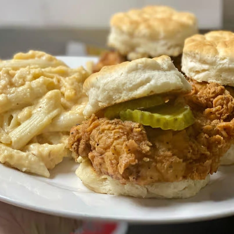 Fried Chicken Sliders Sandwich.