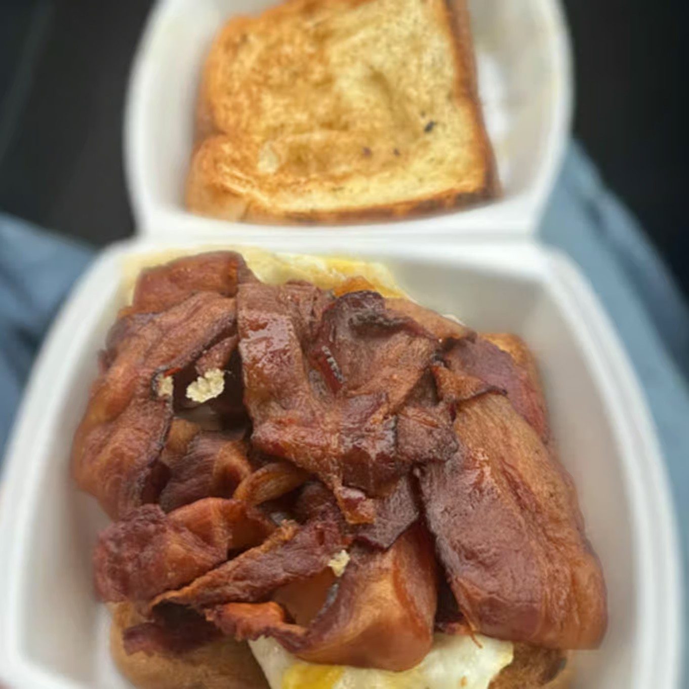 Egg, Cheese & Meat Sandwich.